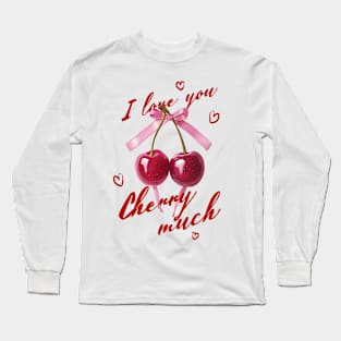Cherrylicious Love: Pop Art Painting of 2 Cherries Long Sleeve T-Shirt